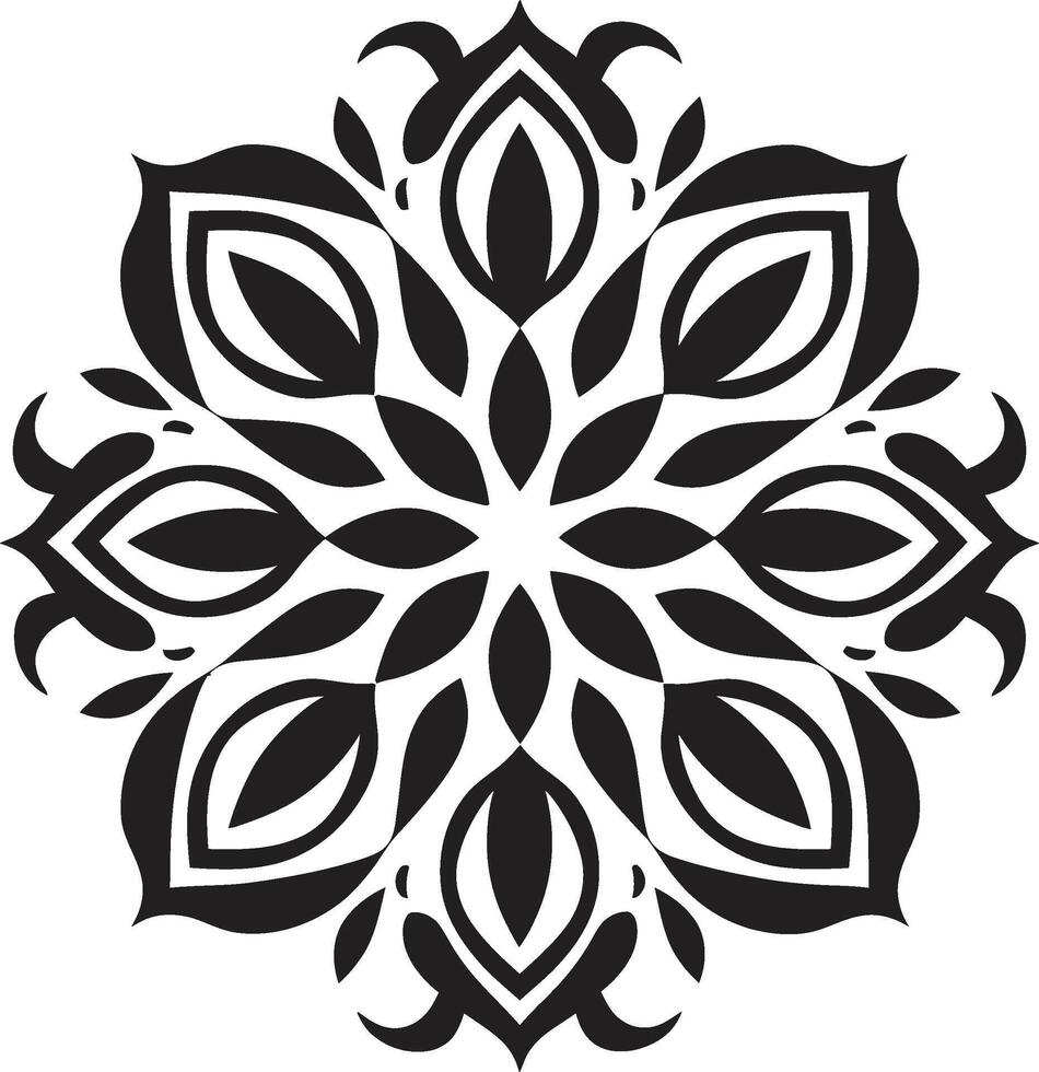 Infinite Intricacy Black Featuring Mandala Pattern Zen Essence Sleek Mandala in Monochrome vector