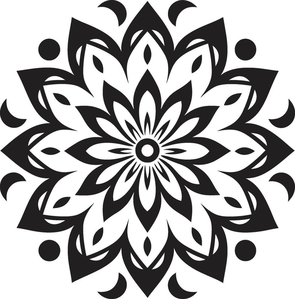 Cultural Essence Mandala with Elegant Black in Harmony Unveiled Sleek Black Mandala Featuring Pattern vector