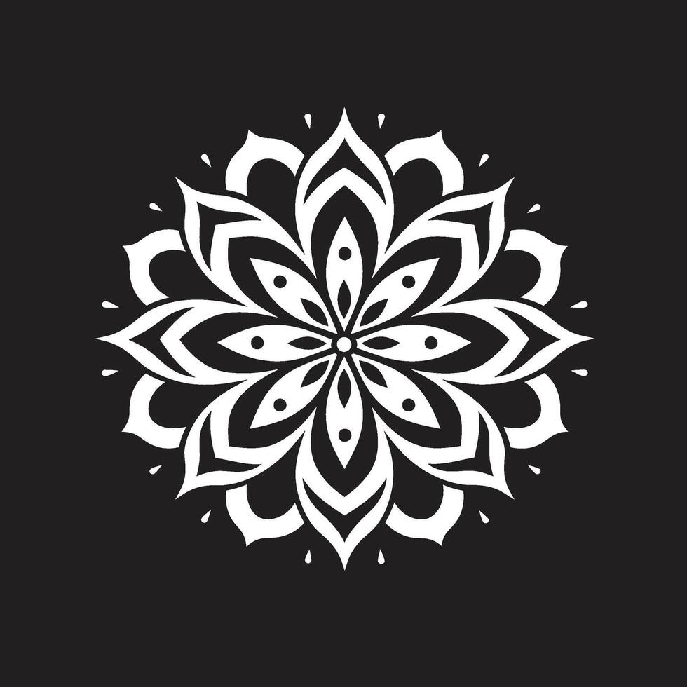Transcendental Patterns Black with Mandala in Monochrome Zenith of Zen Mandala Depicting Elegant Black Pattern vector