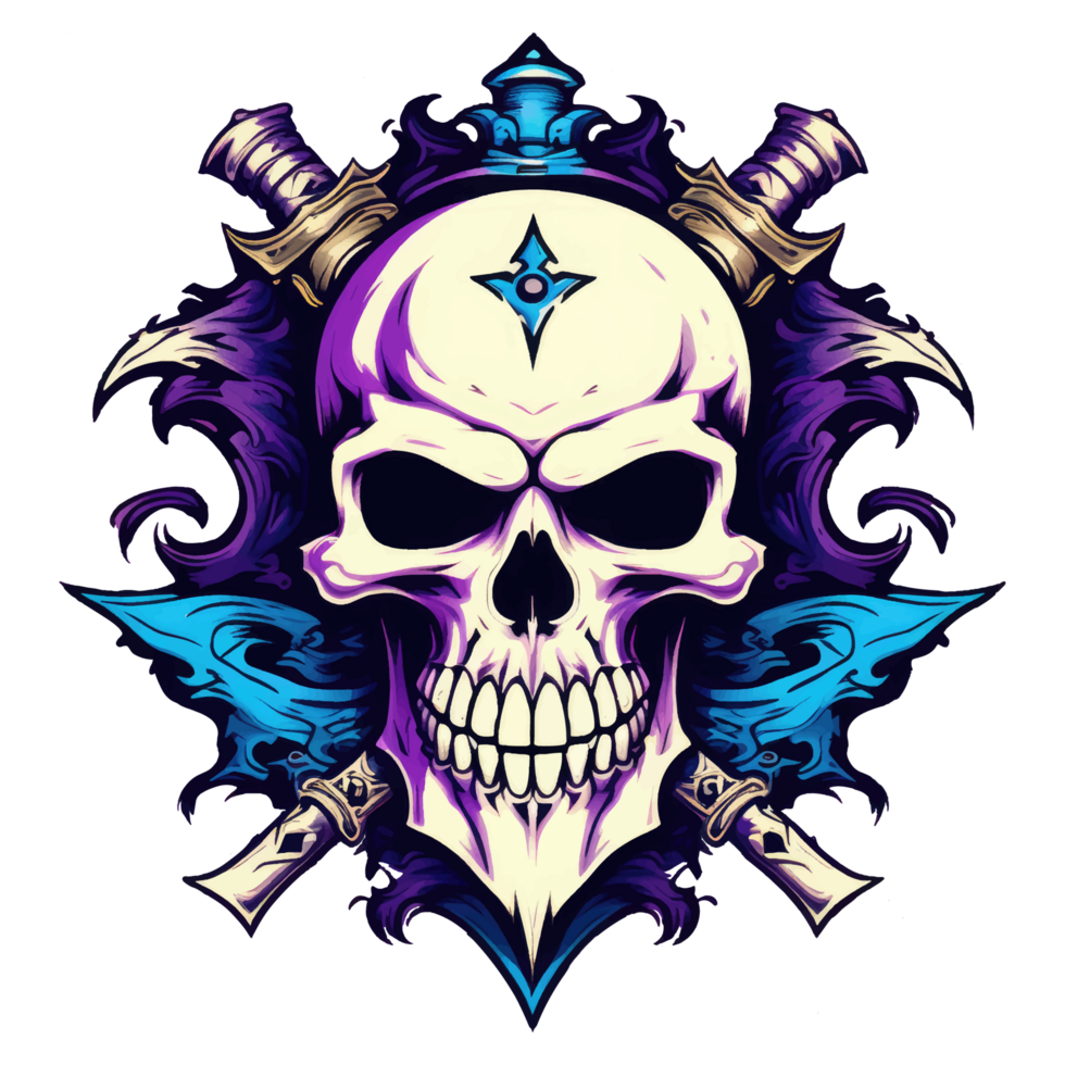 Illustration of a horned samurai demon png