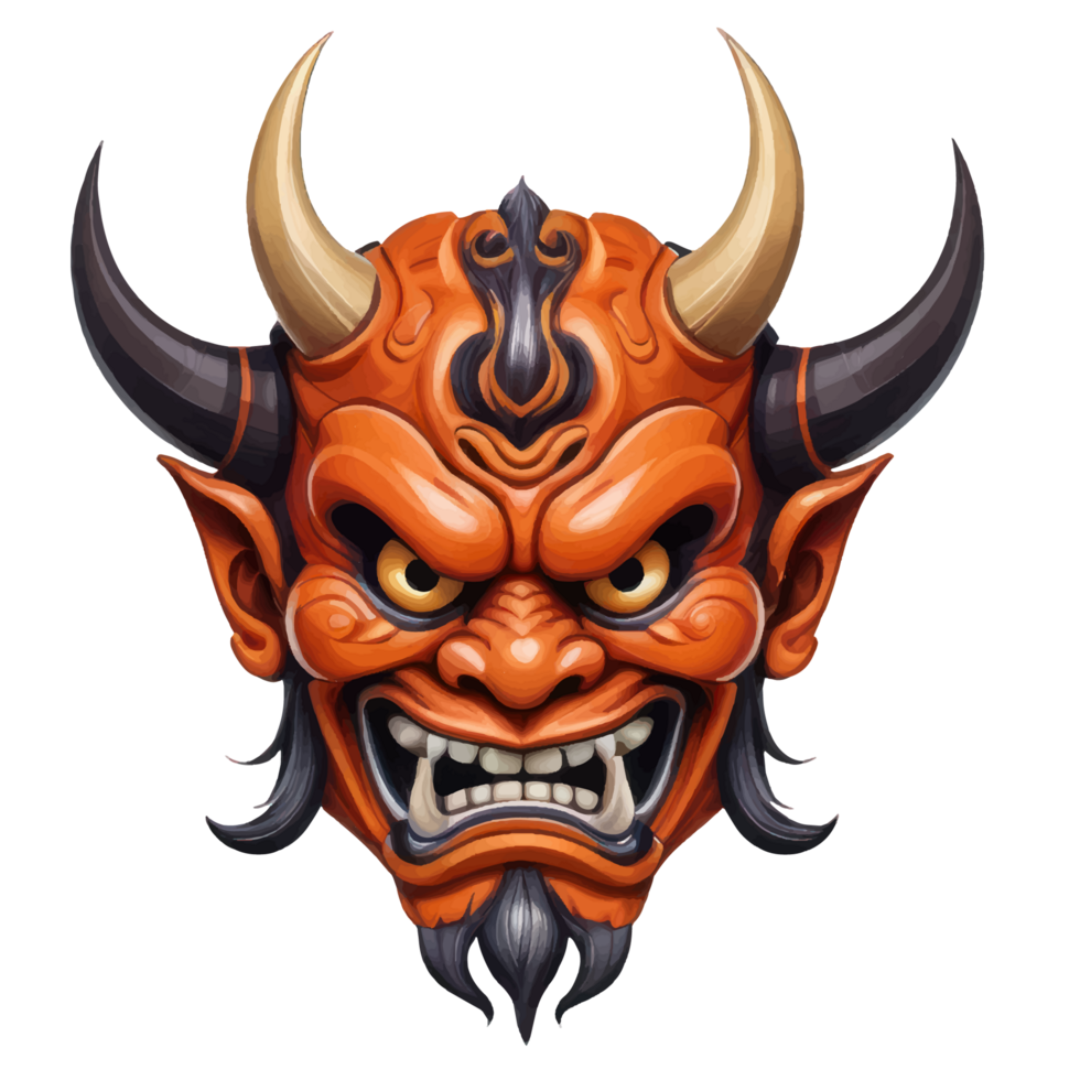 Japanese oni mask illustration created by AI png