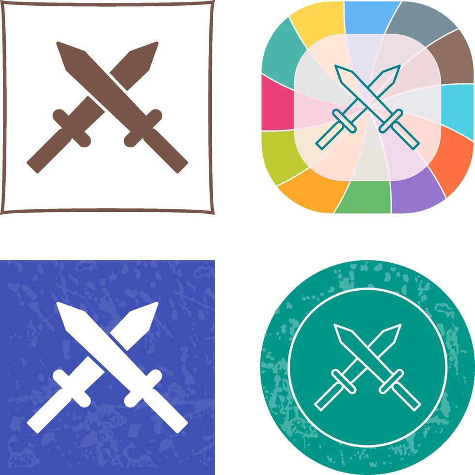Unique Two Swords Icon Design vector