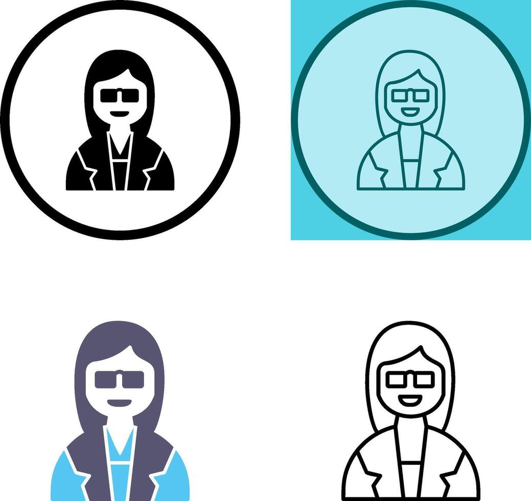 Unique Female Professor Icon Design vector