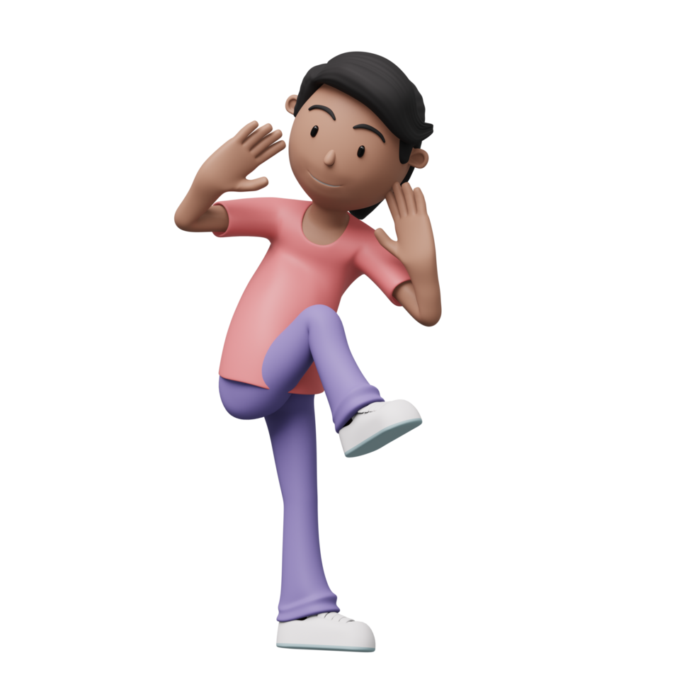 A cartoon woman is doing a exercise and yoga pose. 3d render png
