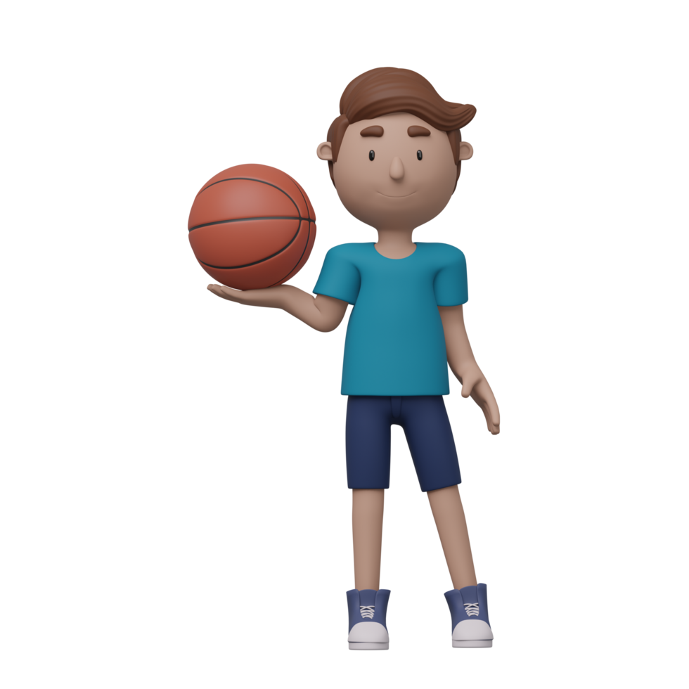 un' cartone animato ragazzo è giocando pallacanestro con un' palla png