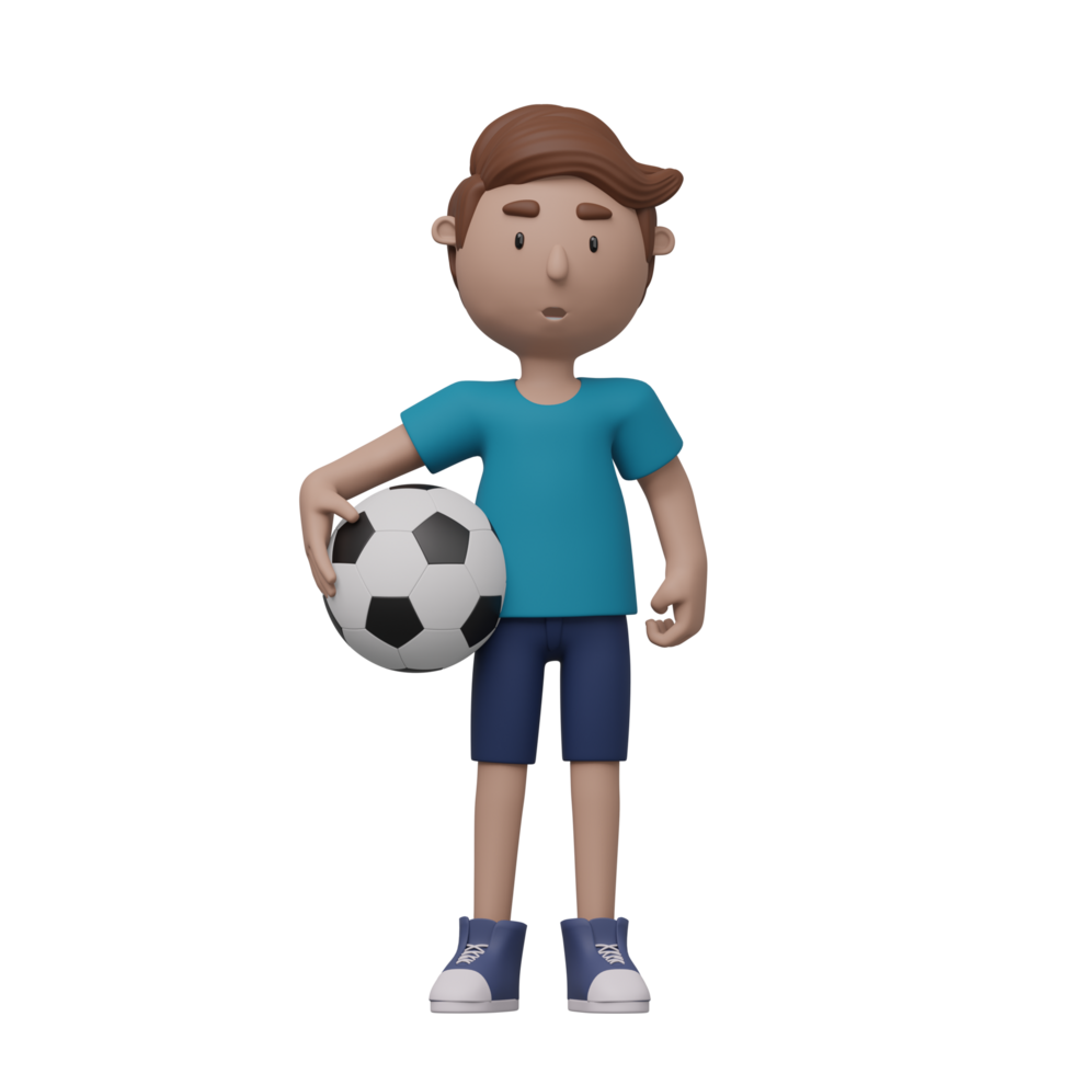 ein Junge im ein Blau Hemd ist treten ein Fußball Ball png