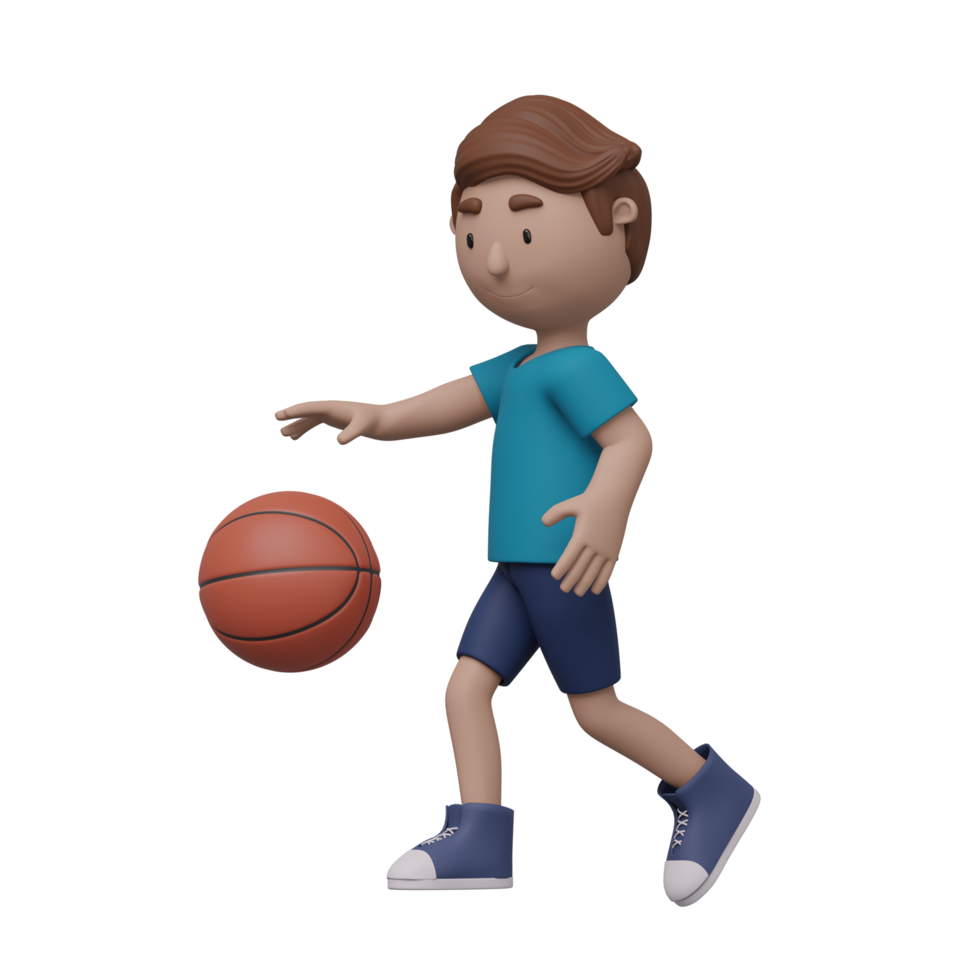 un' cartone animato ragazzo è giocando pallacanestro con un' palla png