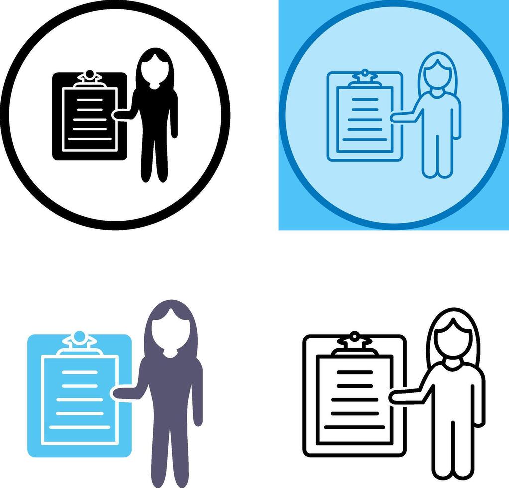 Unique Female Presenter Icon Design vector