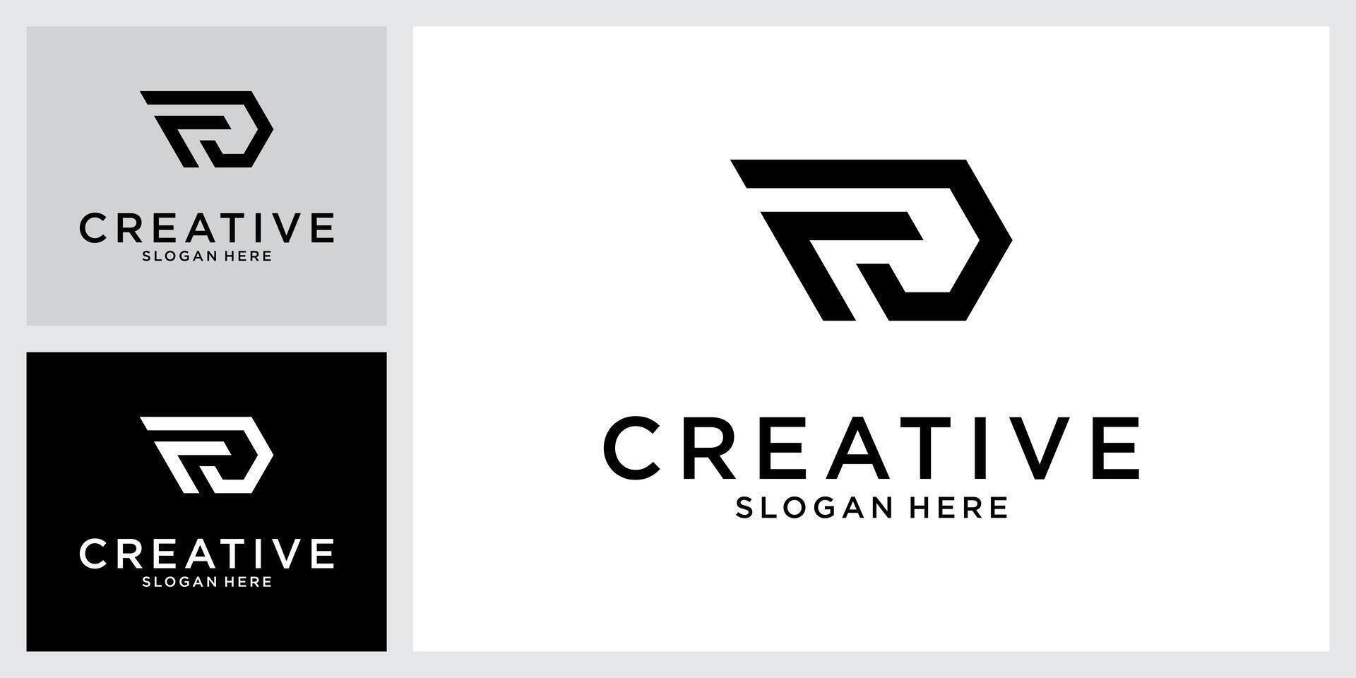 FD or DF initial letter logo design vector