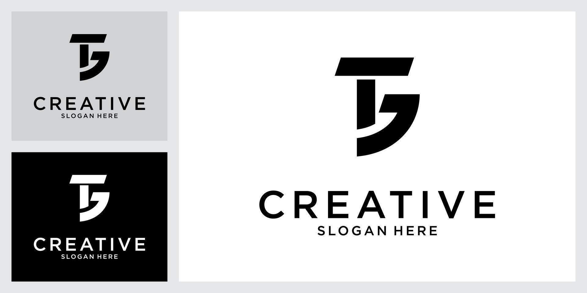 TG or GT initial letter logo design vector