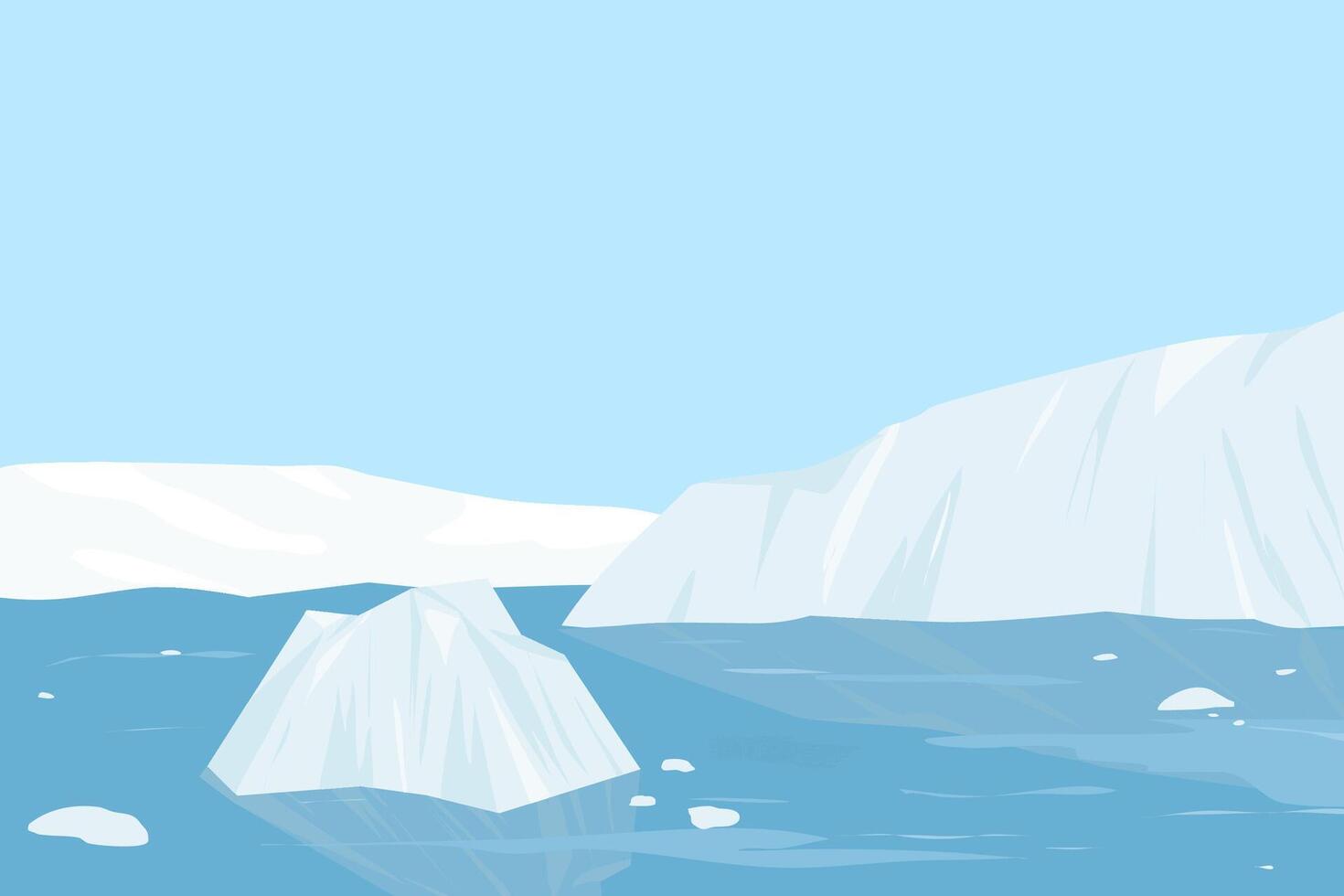 polar paisaje con iceberg y glaciar vector