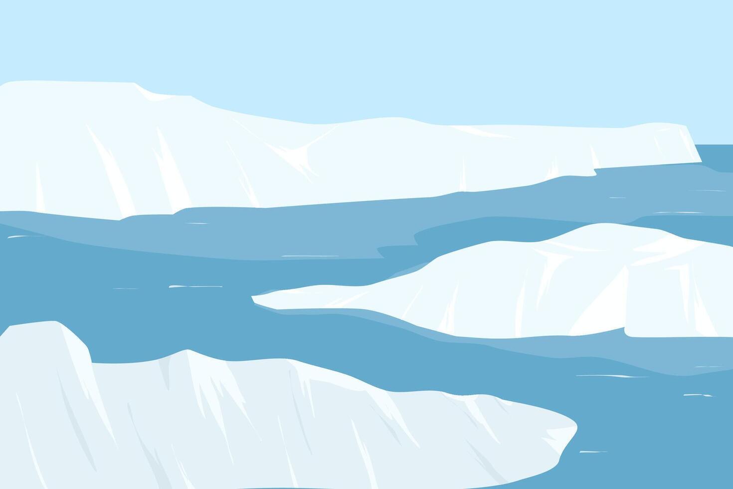 Polar landscape with iceberg and glacier vector
