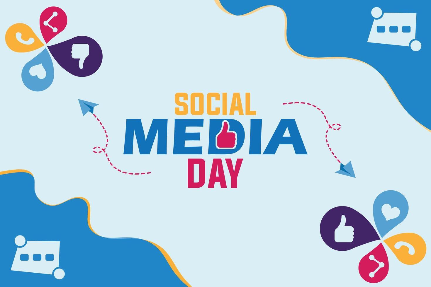 Social Media Day. World Social Media Day typography design for poster, and banner background. vector