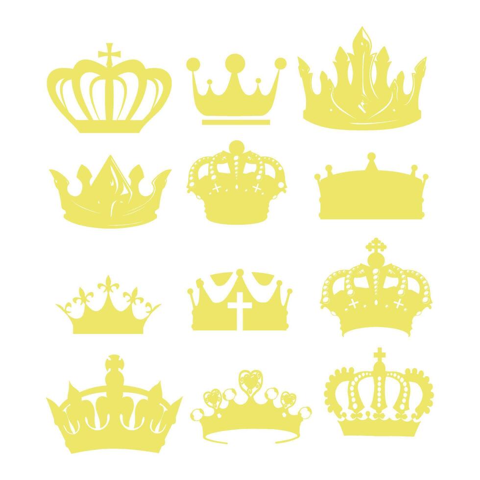 set of crown icons vector