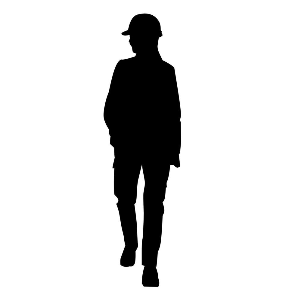 mine worker silhouette illustration vector