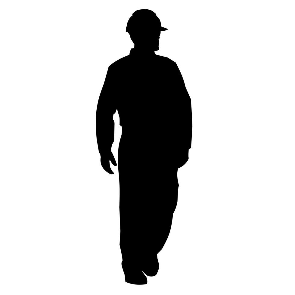 mine worker silhouette illustration vector