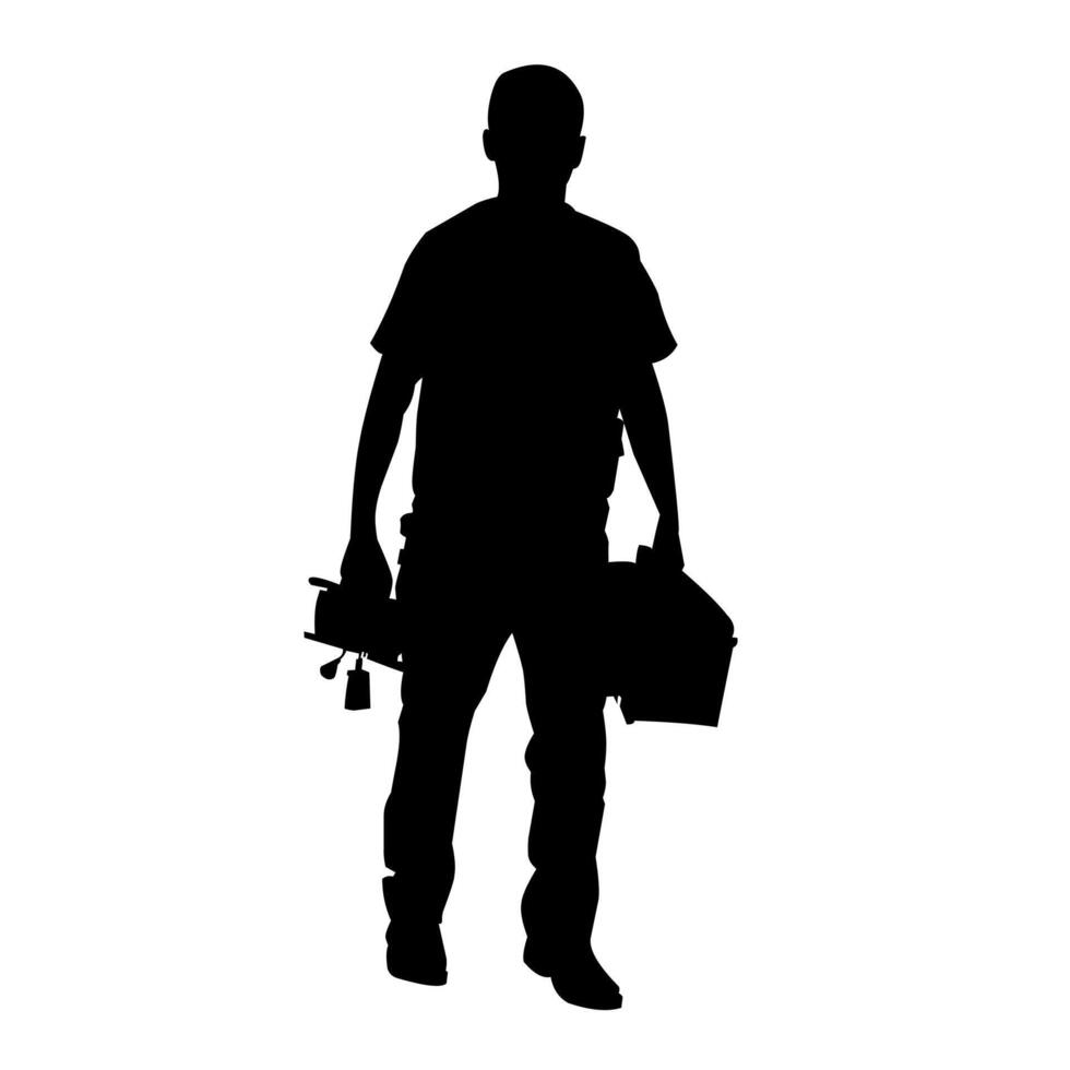 mine worker silhouette illustration vector