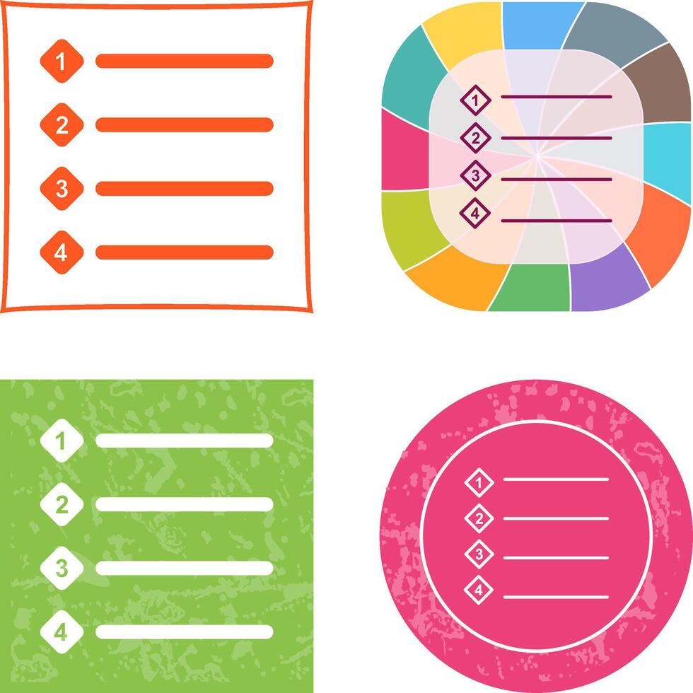 Unique Numbered list Icon Design vector