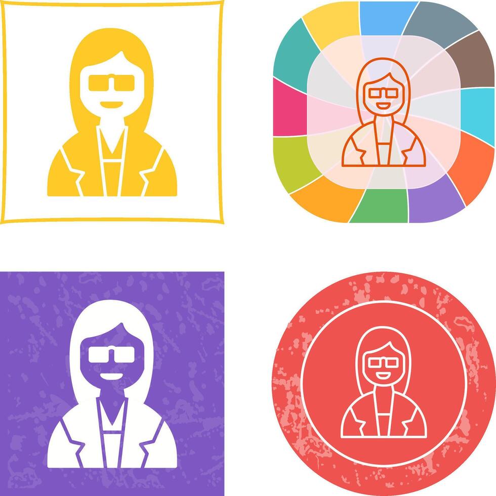 Unique Female Professor Icon Design vector