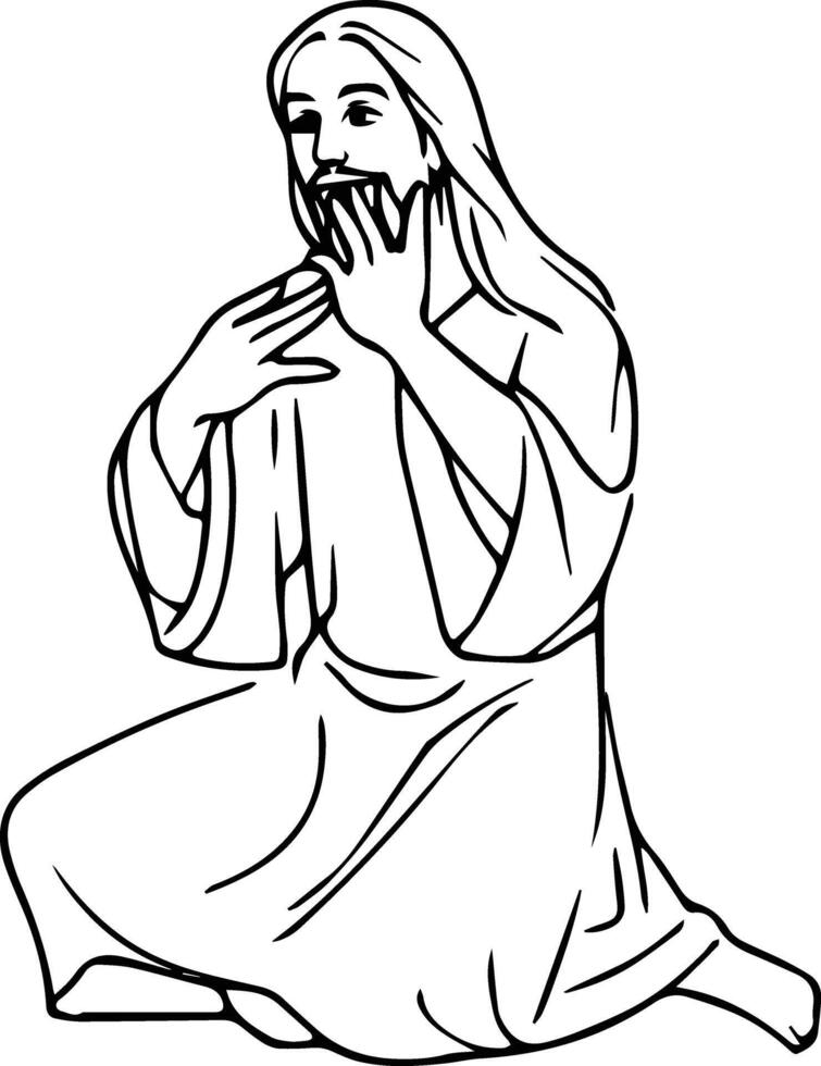 Lord Jesus Christ Coloring Page Image vector