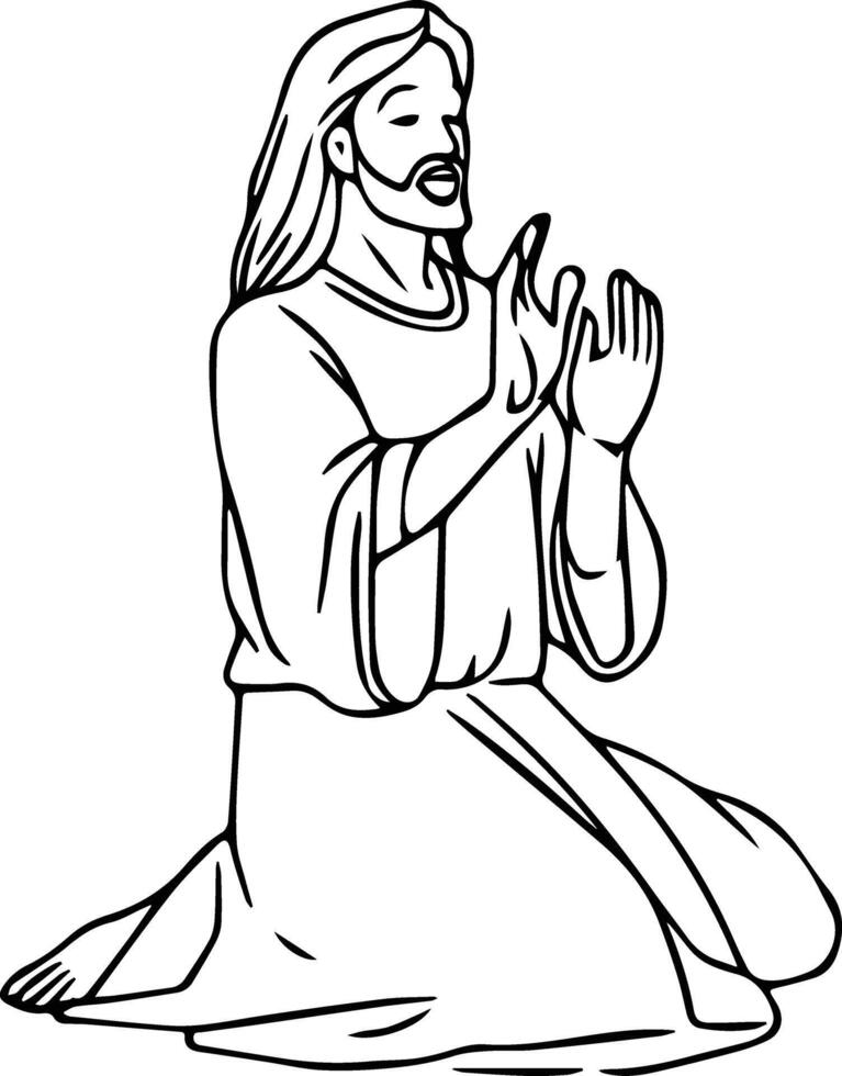 Lord Jesus Christ Coloring Page Image vector