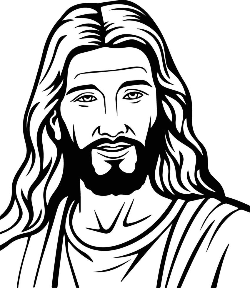 Lord Jesus Christ Coloring Page Image vector