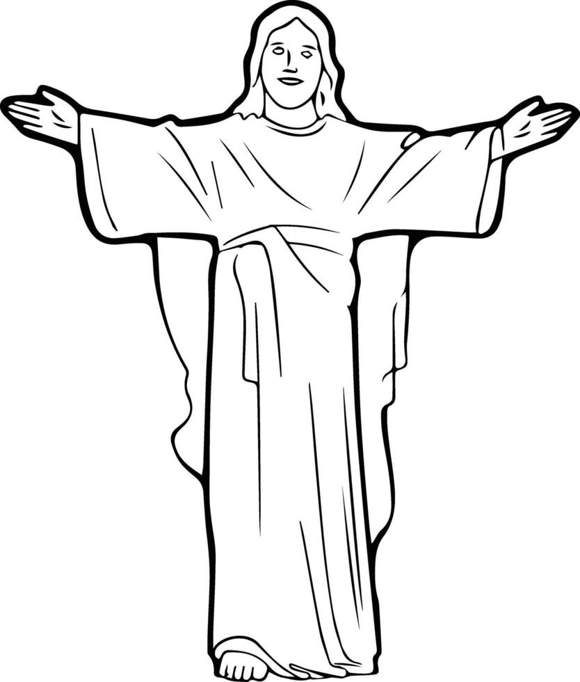 Lord Jesus Christ Coloring Page Image vector