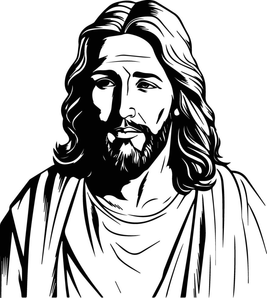 Lord Jesus Christ Coloring Page Image vector