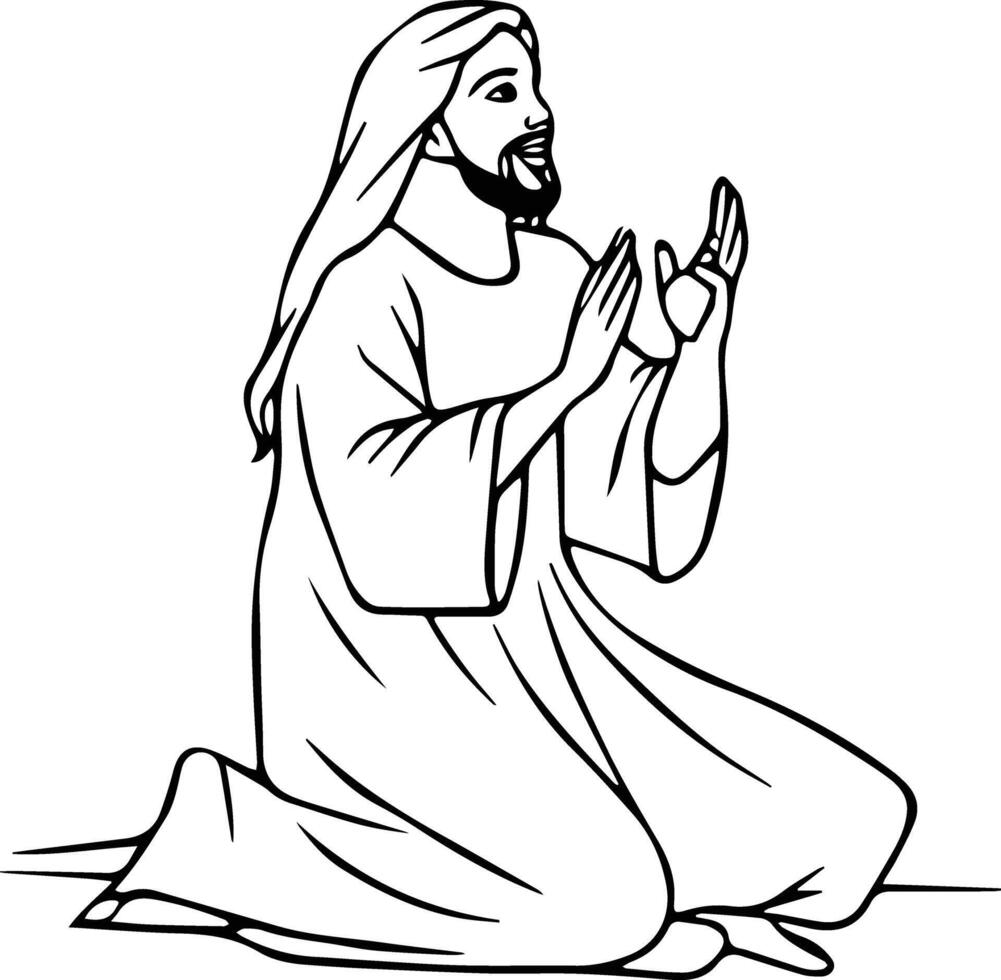 señor Jesús Cristo colorante página imagen vector