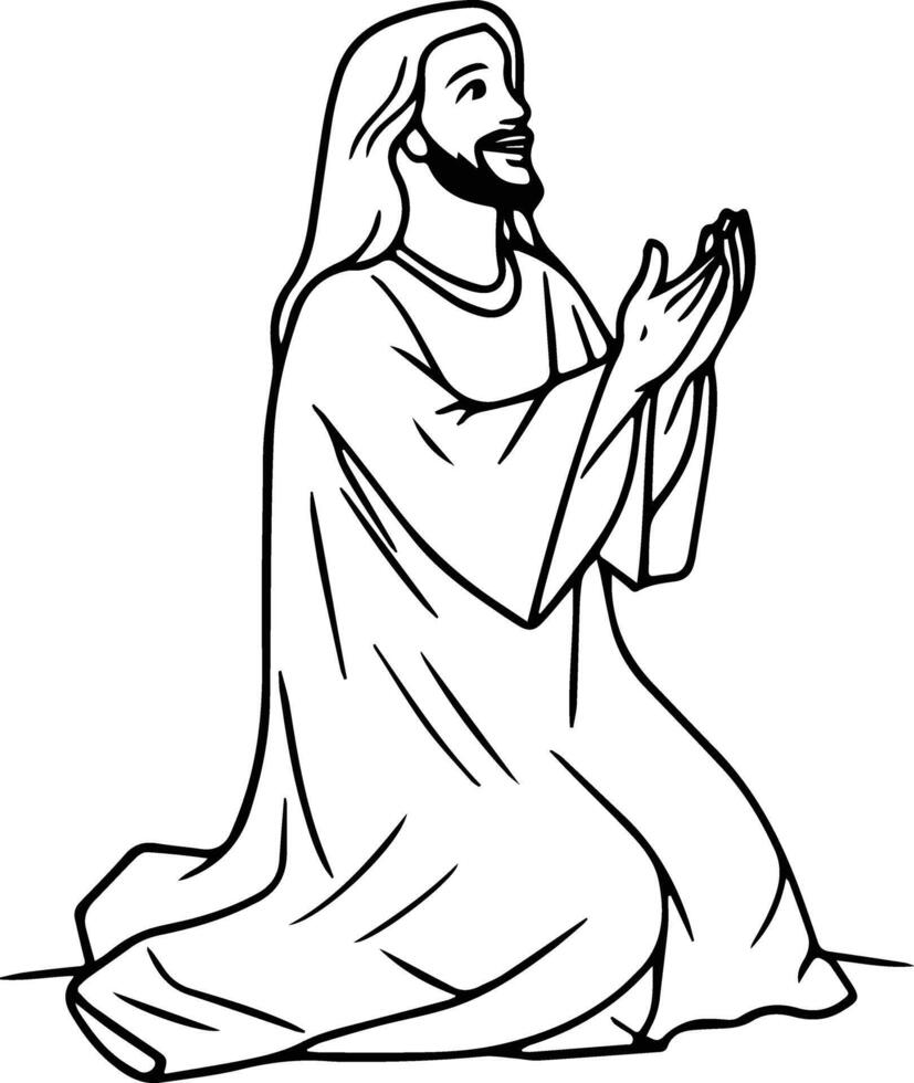 Lord Jesus Christ Coloring Page Image vector