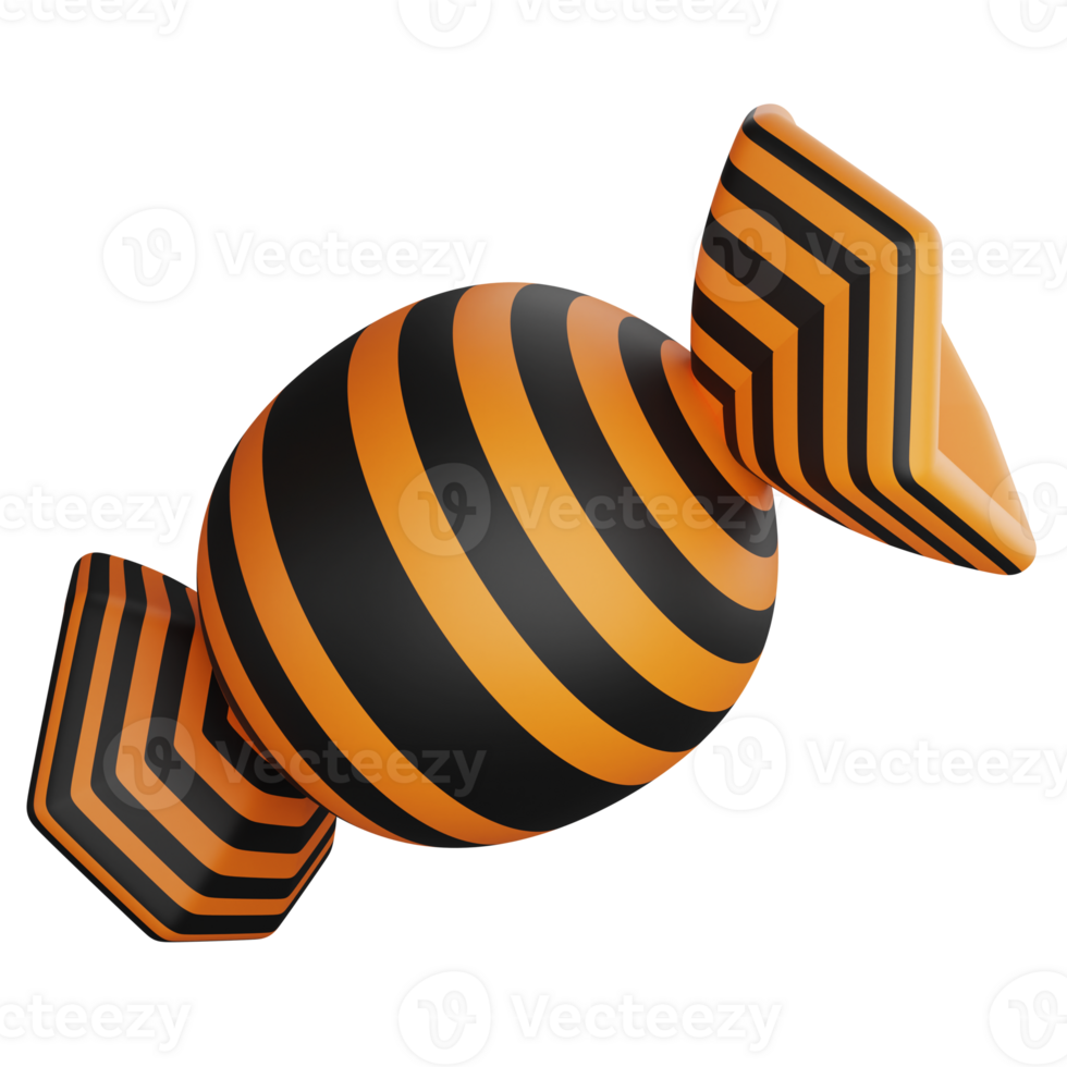 Candy Halloween clipart flat design icon isolated on transparent background, 3D render Halloween concept png