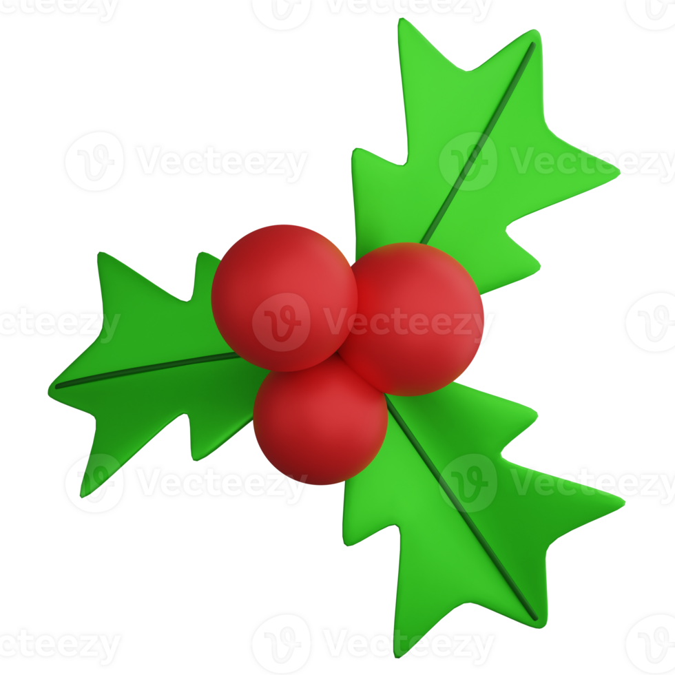 Christmas decoration prop clipart flat design icon isolated on transparent background, 3D render Christmas and New year concept png