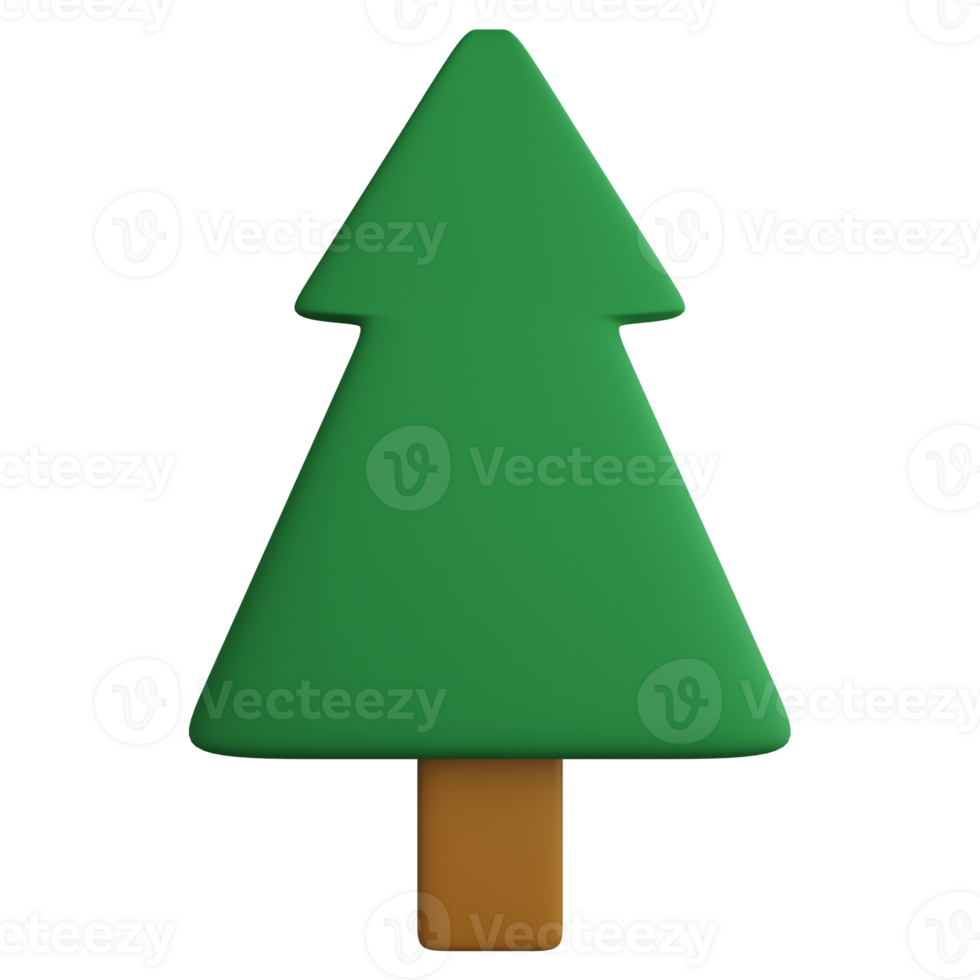 Christmas tree clipart flat design icon isolated on transparent background, 3D render Christmas and New year concept png