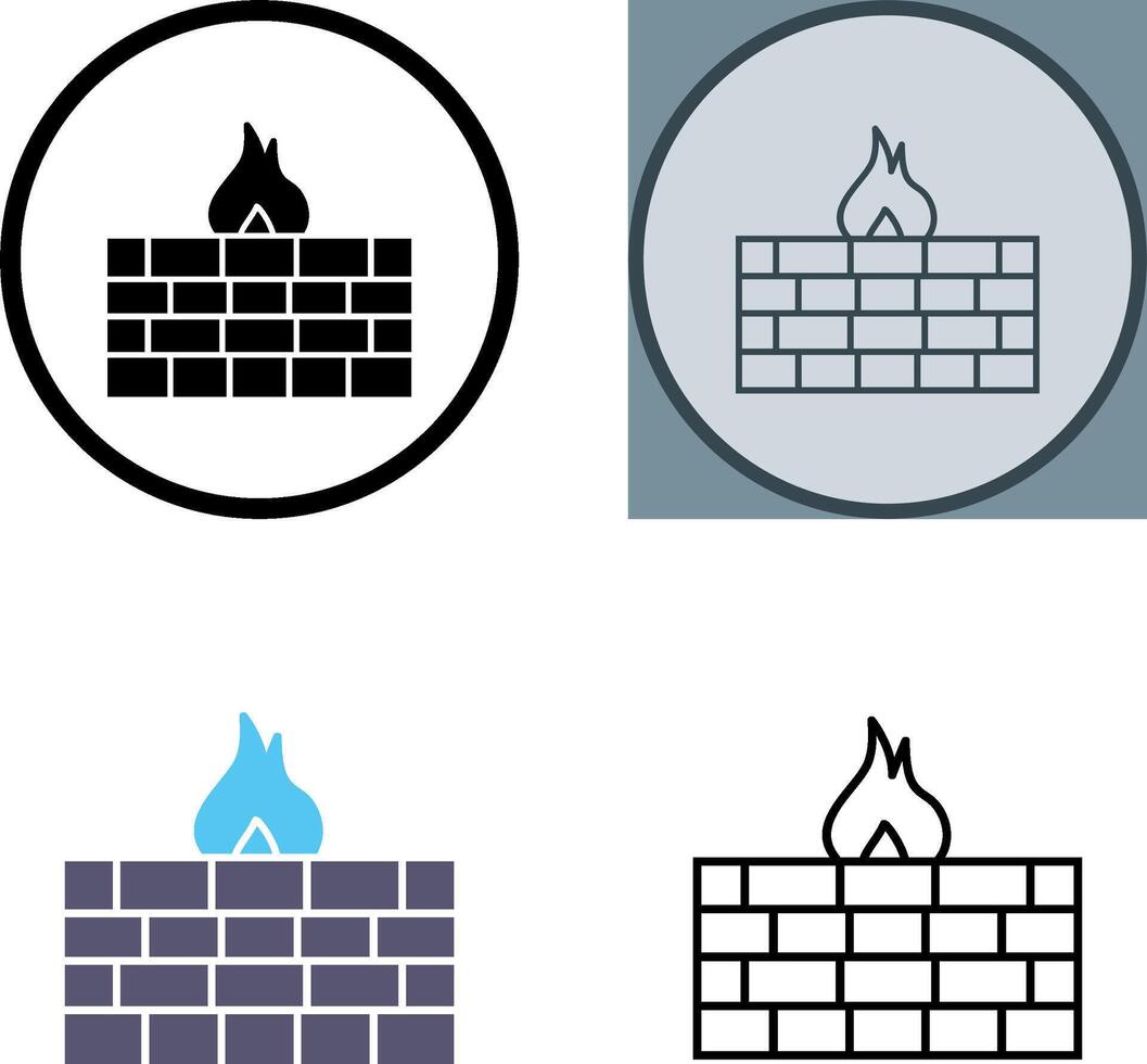 Unique Firewall Icon Design vector