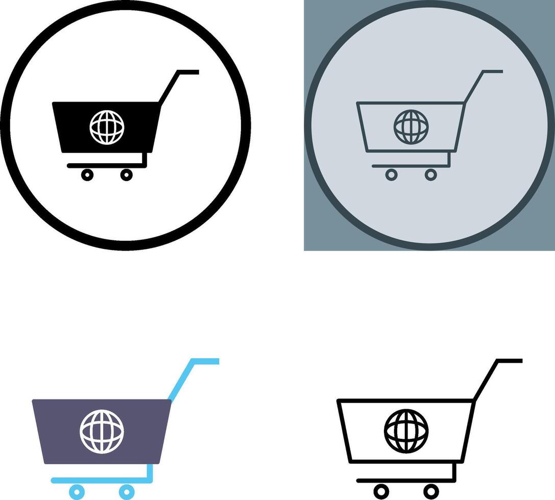 Unique Global Shopping Icon Design vector