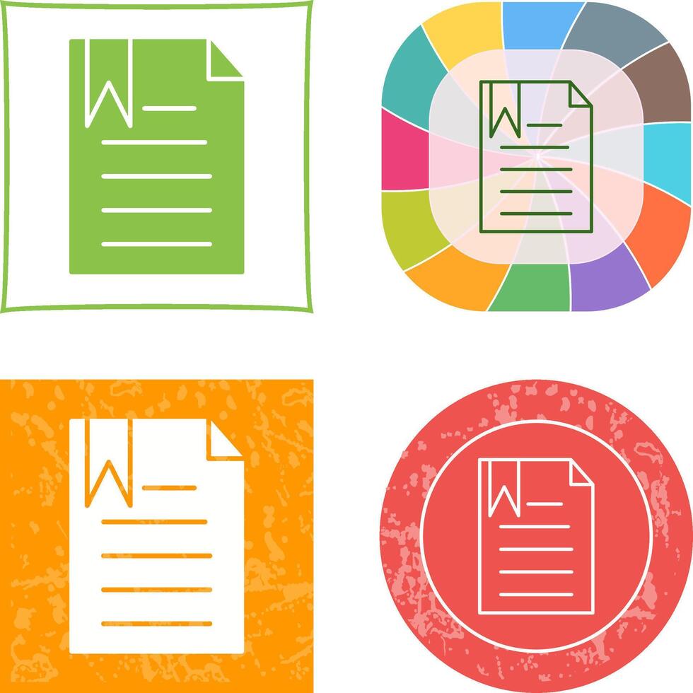 Unique Bookmarked Document Icon Design vector