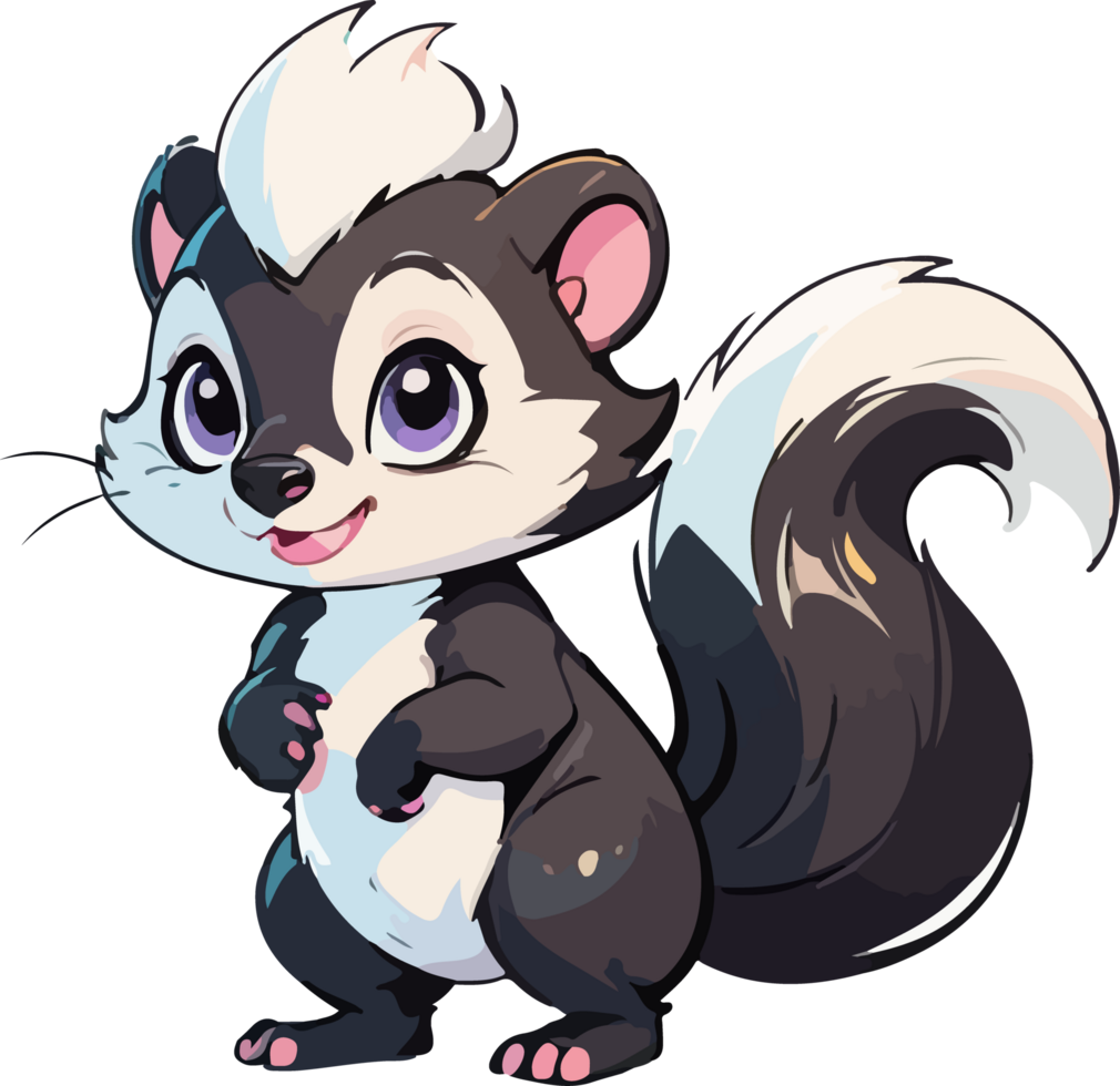 Skunk Animal Cartoon Style png