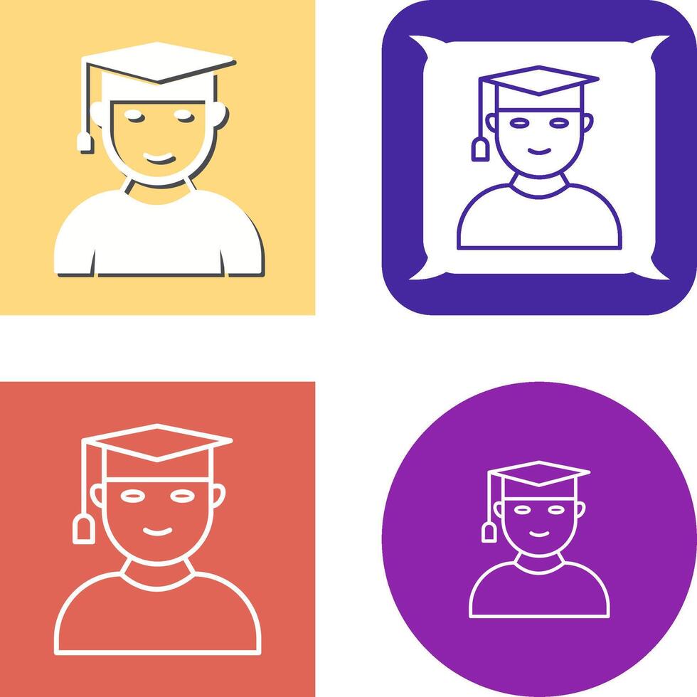 Unique Male Graduate Icon Design vector