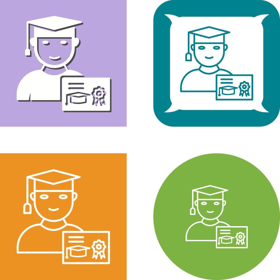 Unique Receiving Degree Icon Design vector