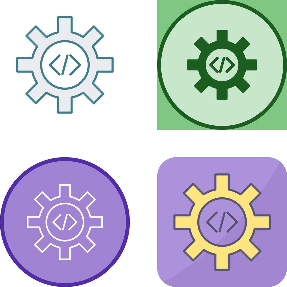 Unique Code Optimization Icon Design vector