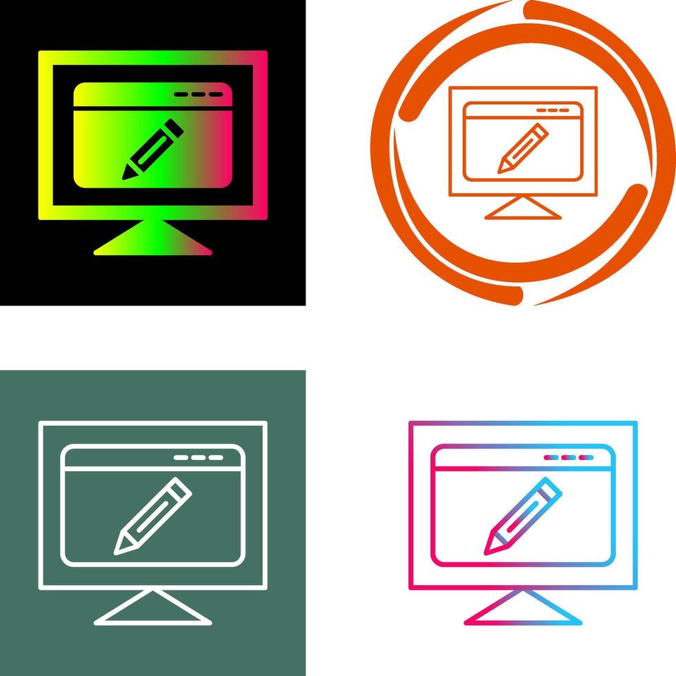 Edit Webpage Icon Design vector