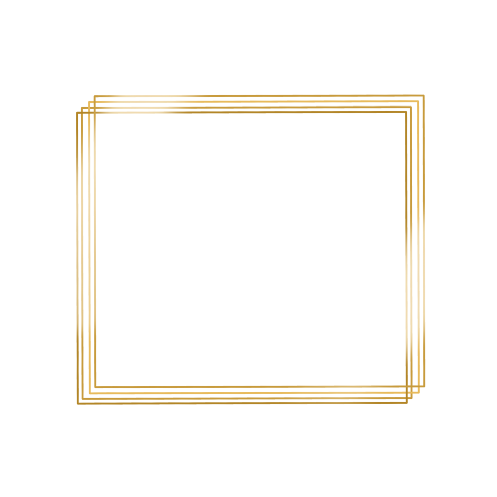 Gold Multi Square Frame on a Transparent Background png