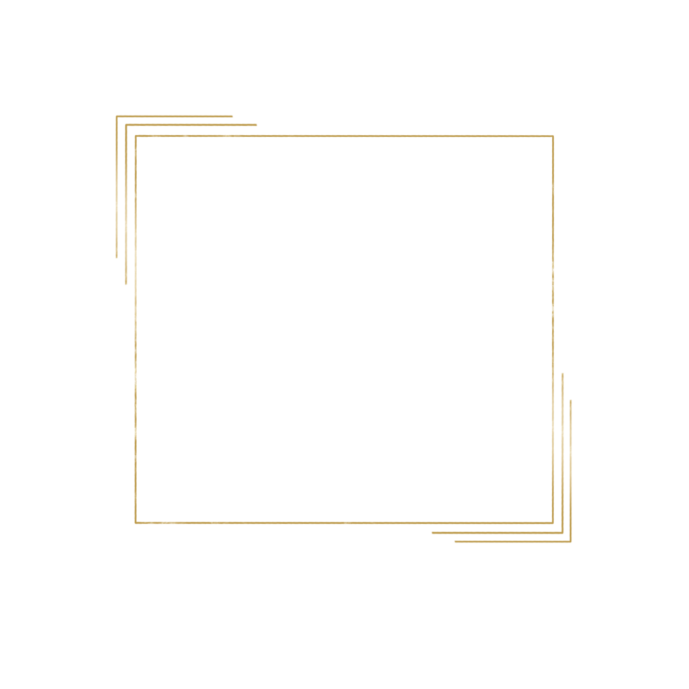 Gold Square Frame Design on a Transparent Background png