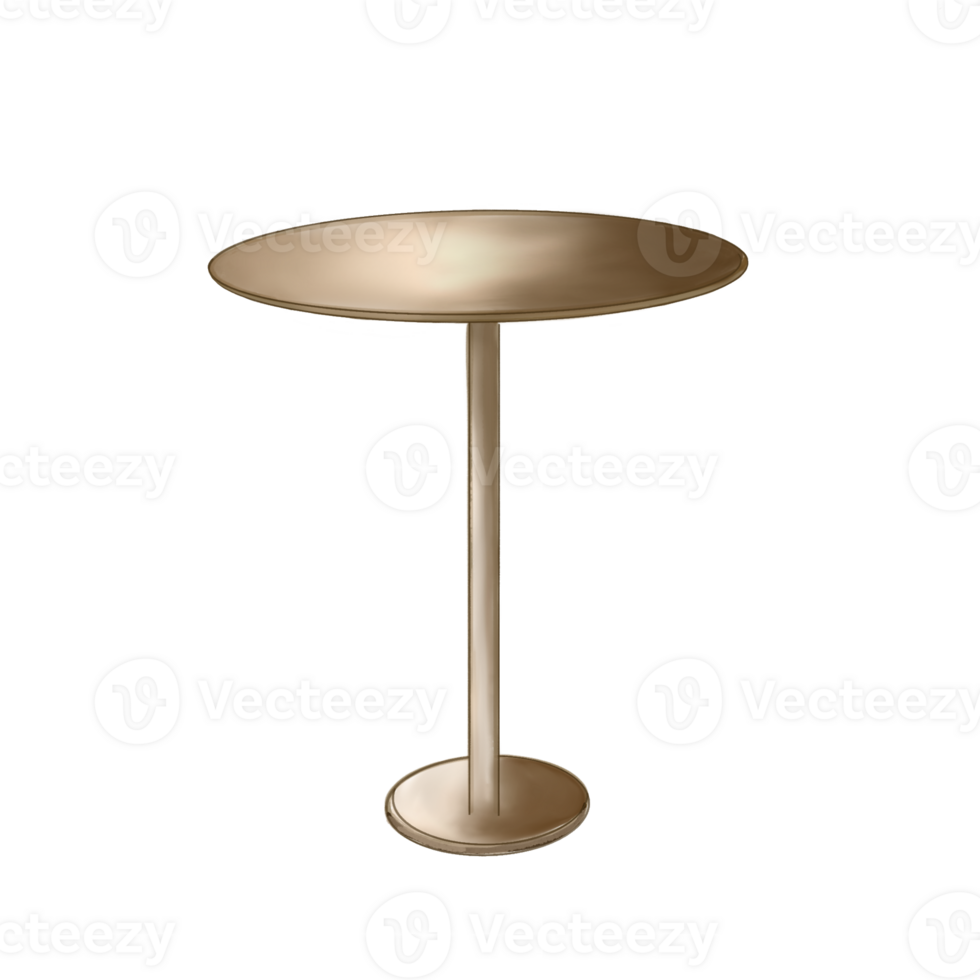 A Small Round Brown Table on a Transparent Background png