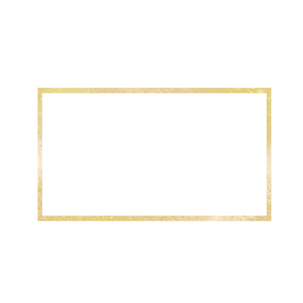 Simple Gold Rectangular Frame on a Transparent Background png