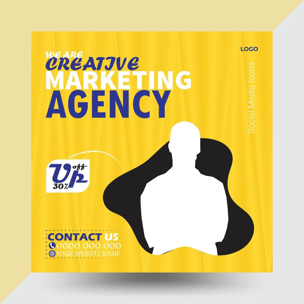social media post minimalist, re-editable design, geometric, yellow color vector