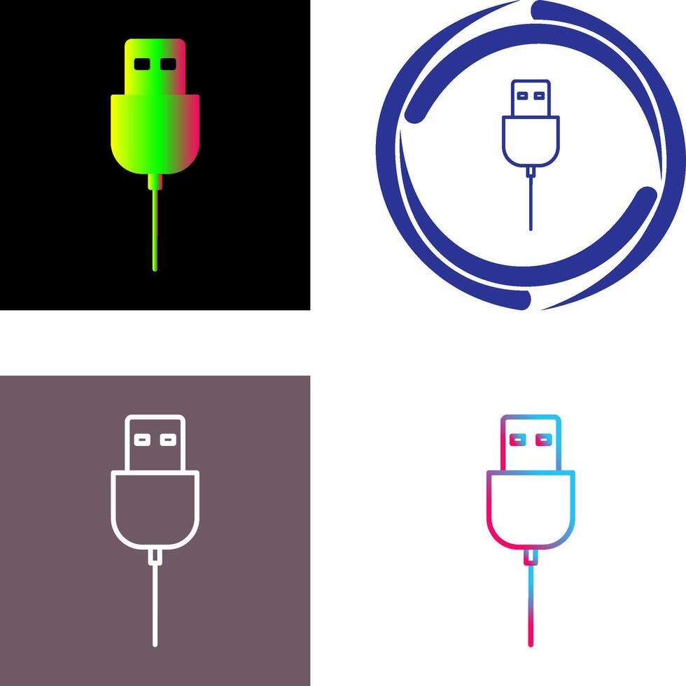 Unique USB Cable Icon Design vector