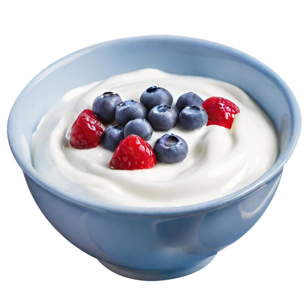 Delicious berry yoghurt with fresh berries png