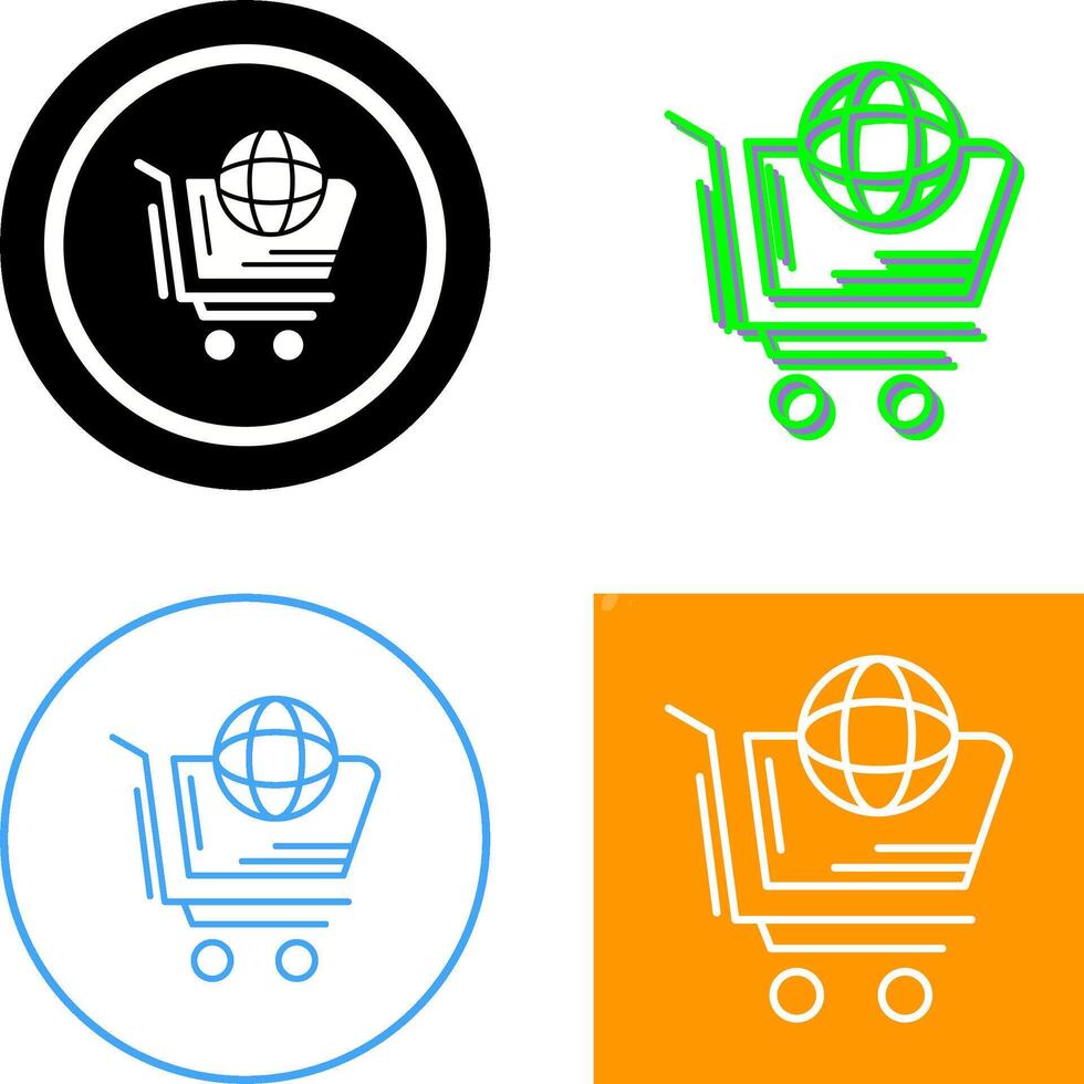 mundo compras icono diseño vector