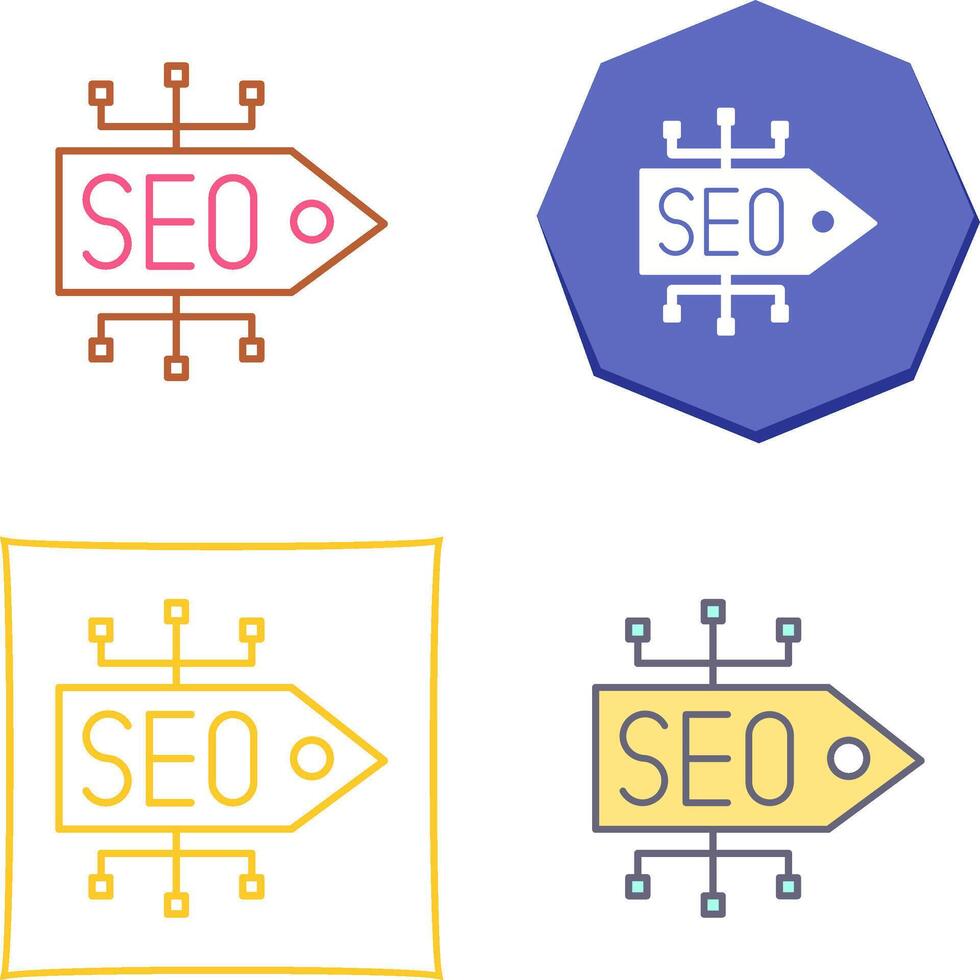 diseño de icono de etiqueta seo vector